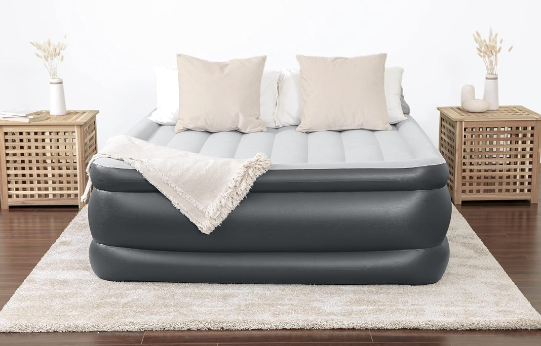 SleepLux Durable Inflatable Air Mattress with Builtin Pump, Pillow and