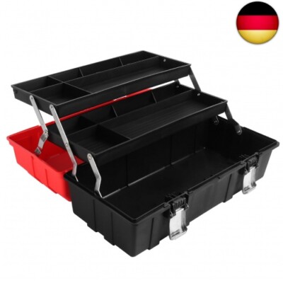 MAXPOWER Werkzeugkoffer leer, Werkzeugkiste groß mit 3 Laden, Werkzeugkasten 49 