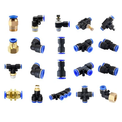 Pneumatic Push In Fittings Connectors Air Water Hose tube Quick Release Joiner
