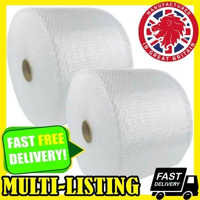 CUSH N AIR LARGE BUBBLE WRAP ROLLS - SMALL BUBBLE - CHOOSE WIDTH (300mm, 500mm, 750mm)
