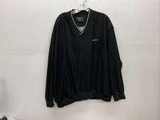 Size Large Eddie Bauer Pullover Windbreaker Jacket Black Golf