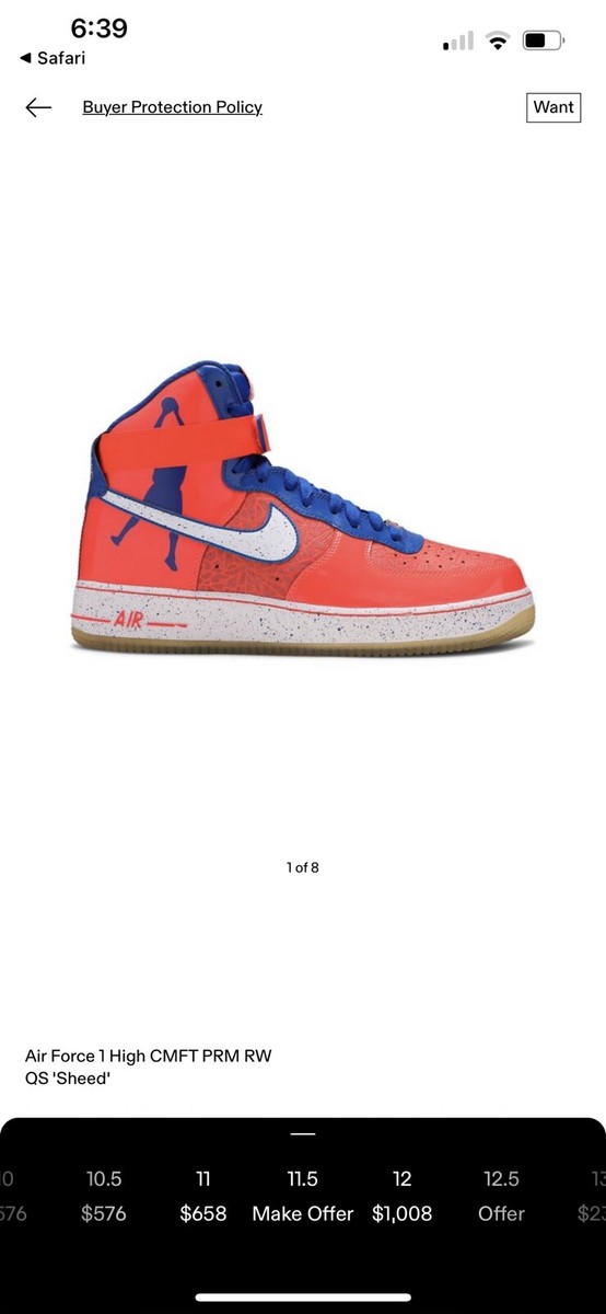 Nike Air Force 1 HI Sheed Rasheed Wallace DS Sz 11 Total