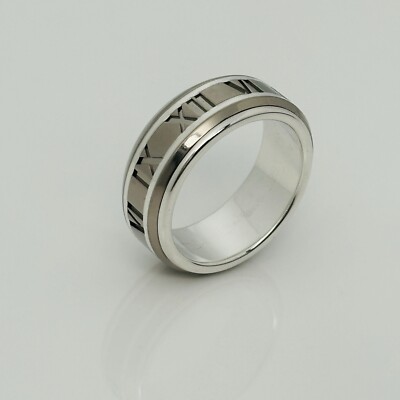 Size 13 RARE Tiffany Atlas Ring in Silver and Titanium Mens Unisex