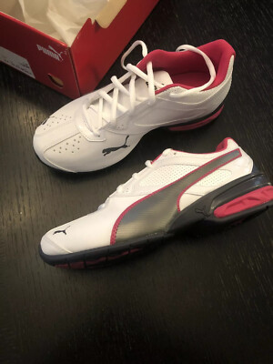 NEW Puma Sneakers Jr Running Shoes White Beetroot Purple - Main Image