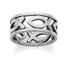James Avery Retired Ichthus Continuous Band Ring Size 5.5