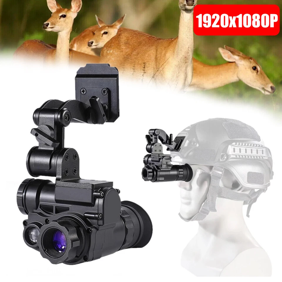 NVG10 Night Vision Goggles Monocular 3xZoom 1080P For Helmet Hunting Observation - Image 4 of 4