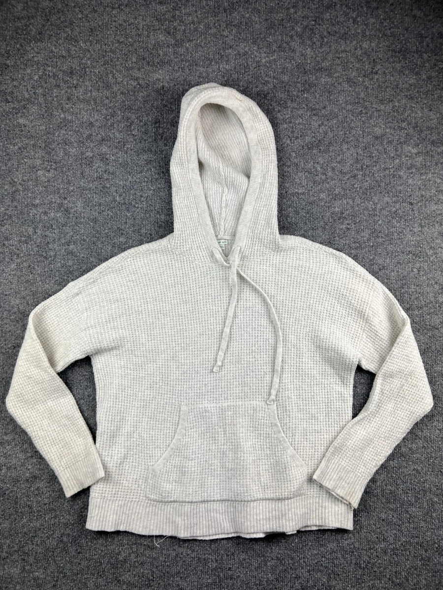 Aerie Pullover Knit Sweater Women's XXS Gray Hooded Pocket