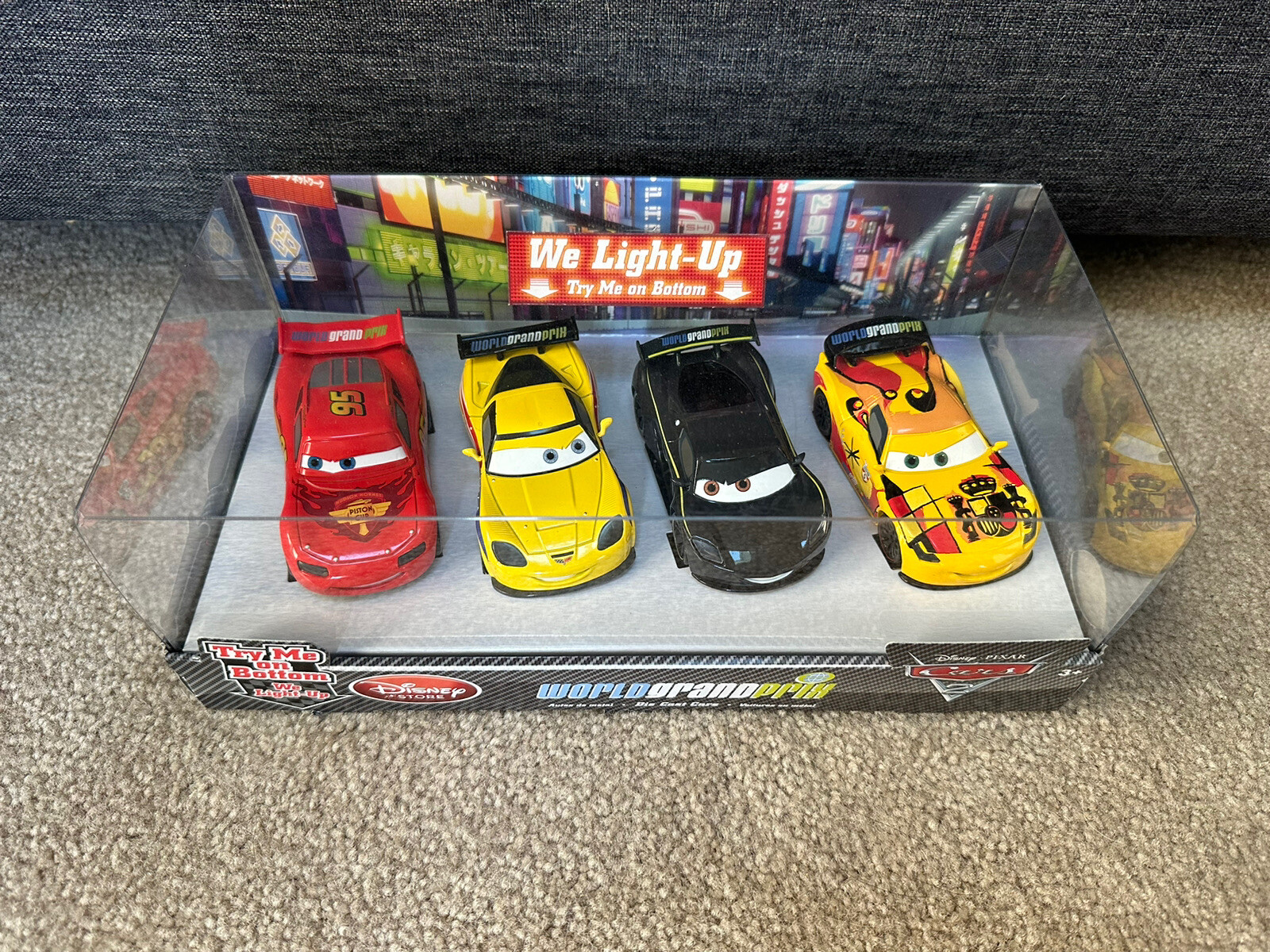(2) Disney Store Pixar Cars 2 Die Cast Gift Sets World Grand Prix NIB 4 ...