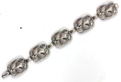 VINTAGE DANECRAFT PINECONE STERLING SILVER 925 LINK BRACELET 7.5