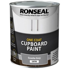 Ronseal 39371 One Coat Cupboard Paint Granite Grey Satin 750ml