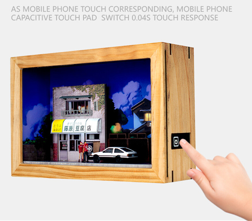 1:64 Scale Wood Initial D Fujiwara Tofu Shop Photo Frame