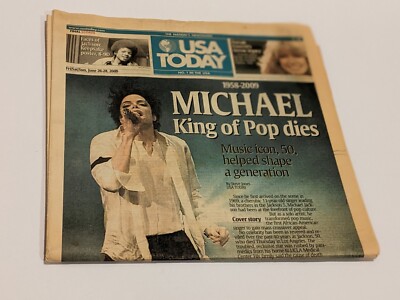 USA Today Michael Jackson Dies Complete Paper June 26-28, 2009