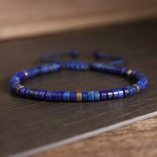 Natural Lapis Lazuli Jasper Stone Dainty Bracelet Blue Gemstone Bracelet Gift