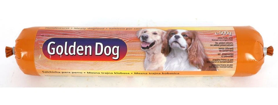 14x GoldenDog Hundewurst 500g Nassfutter Fleisch Leckerlis Snack Fährten Nahrung