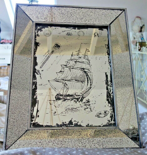 Nostalgie Spiegel Wandspiegel Motiv Spiegel Altes Segelschiff 55x45cm Nr.105 NEU - Bild 3 von 3
