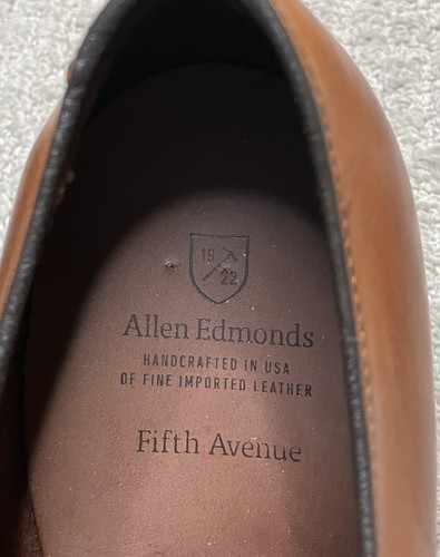 Allen Edmonds 5735 Brown Leather Fifth Avenue Cap Toe Oxford Dress Shoes 12 EEE - 第 10/13 張圖片