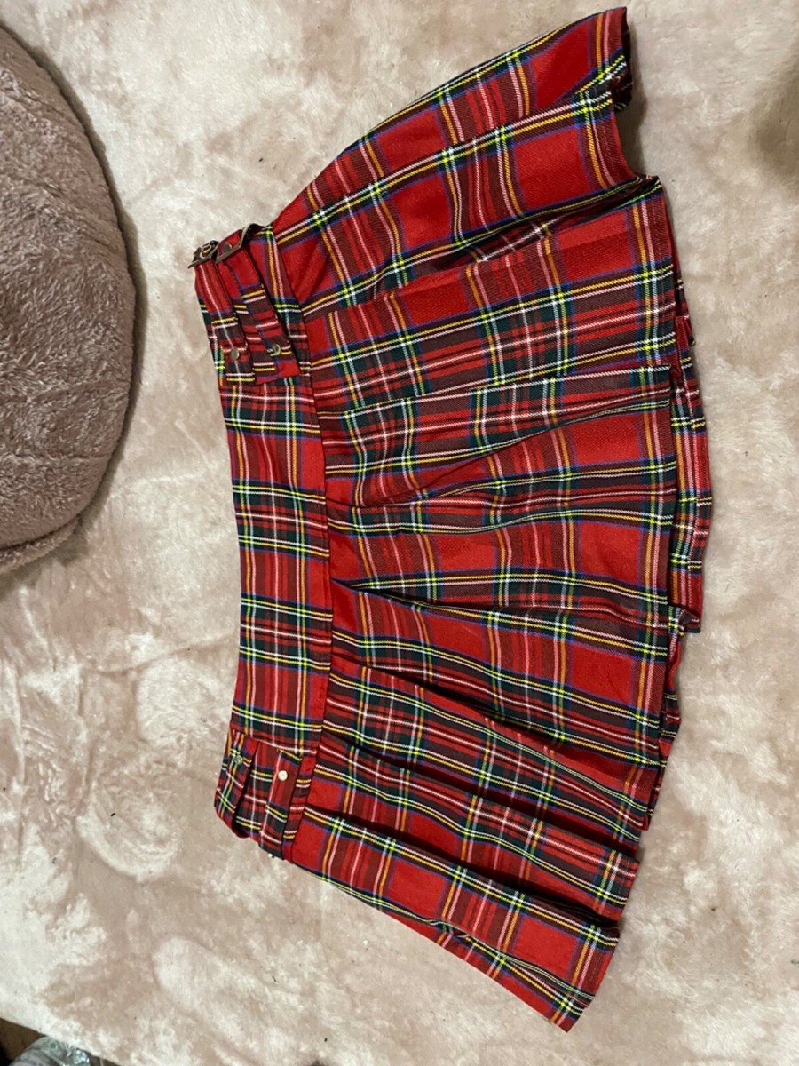 Fabulous MISS SELFRIDGE 90s Y2K Red Tartan Plaid Mini A-line Skirt
