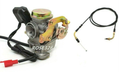 Carburetor & Throttle Cable For GY6 50cc 139QMA 139QMB Moped Gokart ATV 20mm 