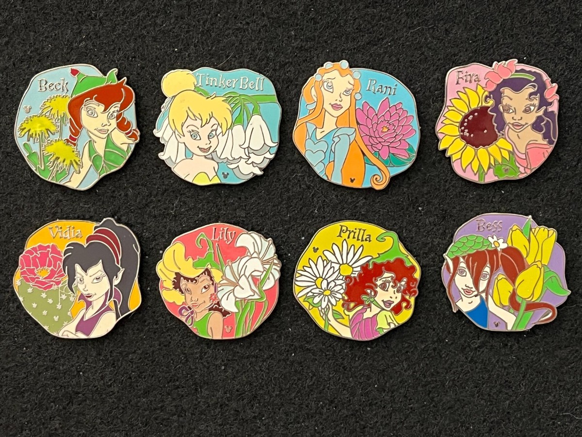 Disney - みかん 2007 Disney Hidden Mickey Tinkerbell & Friends Flower 8 Pin