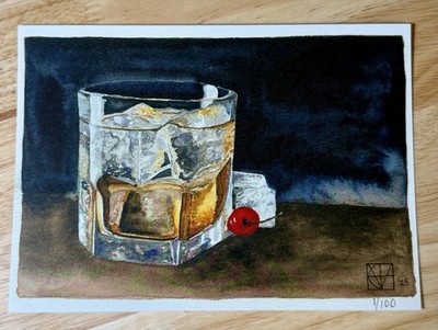 M. Hackney Bourbon Limited Edition Signed Numbered Watercolor Art Print 5x7