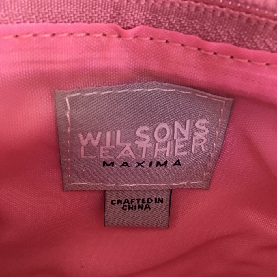 vtg Wilsons Leather Pelle Studio White Leather Coin Purse & Pink ...
