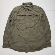 Duluth Trading Co Shirt Mens Medium Green Long Sleeve Button Down Workwear