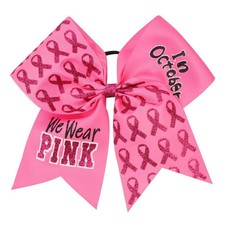 Breast Cancer Cheer Bows 7 Inch Breast Cancer Awareness Pack of 10