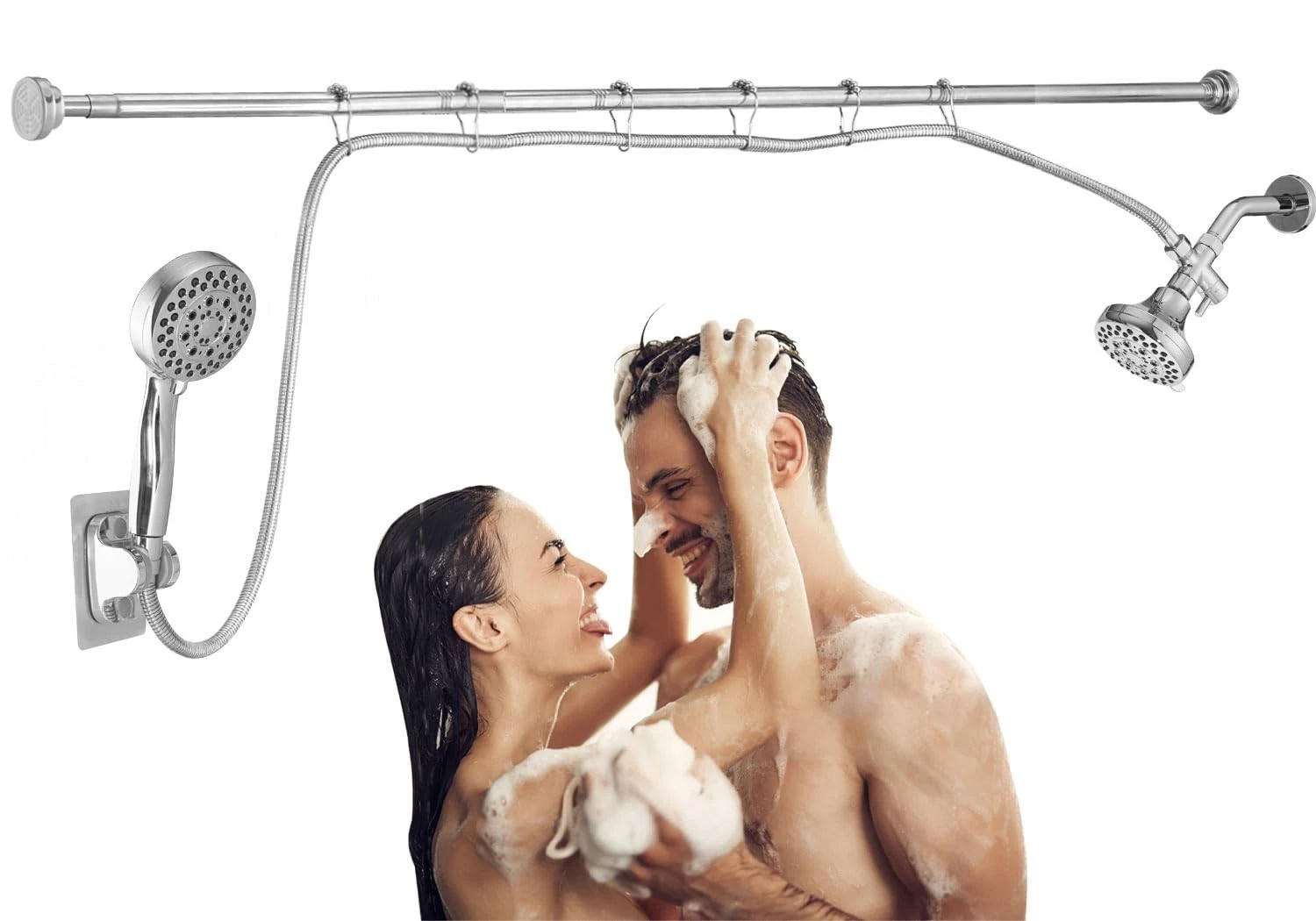 Double Shower Head for Couple, High Pressure Dual Showerhead, Adjustable Heig...
Opens in a new wind