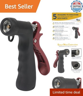 Comfort Grip Industrial Hose Nozzle - Hot & Cold Water, Protects with Cap