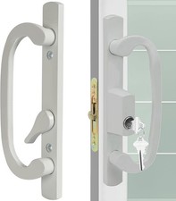 Offset Sliding Patio Door Handle Set with Mortise Lock 45 Keyway 3-15/16" H.C.