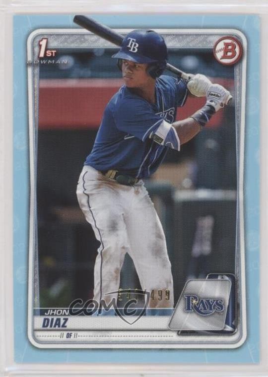 2020 Bowman Prospects Sky Blue 341/499 Jhon Diaz #BP-30 0q4s