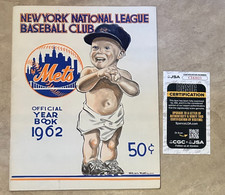 New York Mets Official 1962 Baseball Yearbook w/Casey Stengel Autograph JSA NICE