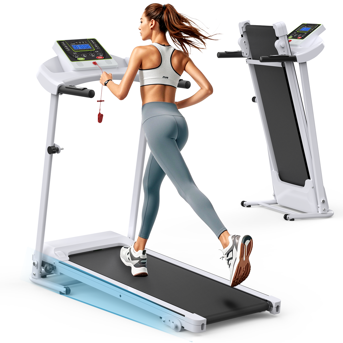 Foldable Treadmill Walking Pad with Bluetooth Music Cup