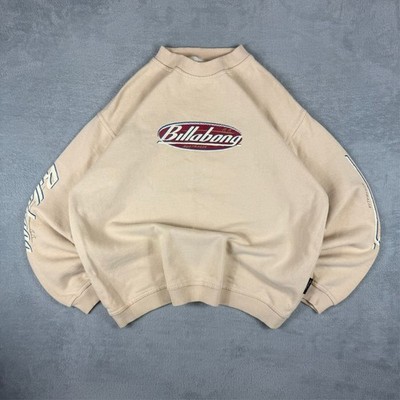 Vintage Billabong 1990's Surf Beige Oversized Size Medium Pullover Sweatshirt
