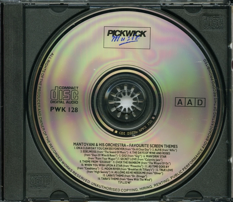 MANTOVANI ORCHESTRA - Favourite Screen Themes CD [MINT] - Image 4 of 4