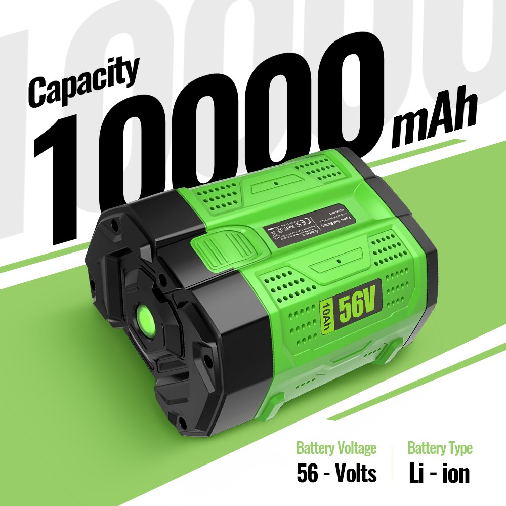 NEW 56V Max 10000mAh Lithium Battery For EGO 56V 10Ah BA1400T BA2800 BA4200T