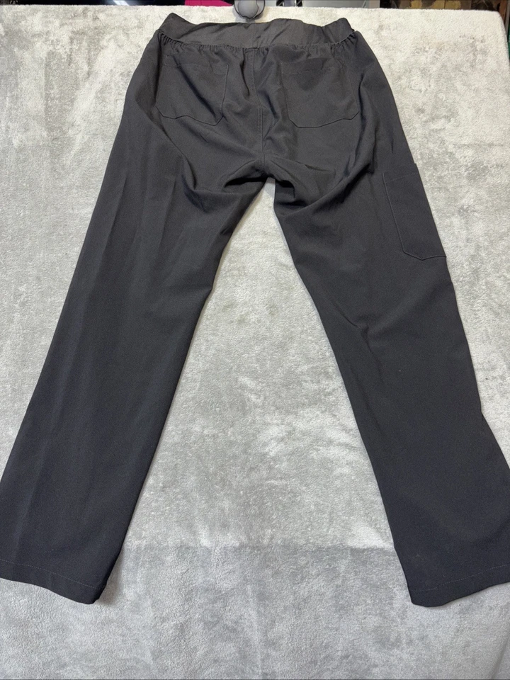 Crush Scrubs  Pants Black  Size L 5 Pocket Tie Waist 4 Way Stretch - Image 2 of 4