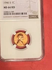 1946 s wheat penny MS66 RD NGC