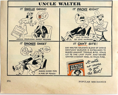 1952 Sir Walter Raleigh Pipe Tobacco Advertisement Vintage Uncle Walter DWX12B