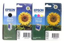 CARTUCCIA ORIGINALE EPSON T017 NERA, T018 COLORE - GIRASOLE Stylus Color 680/68