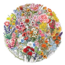 30Pcs Random Cute Transparent PET Flowers Colorful Floral Waterproof Stickers