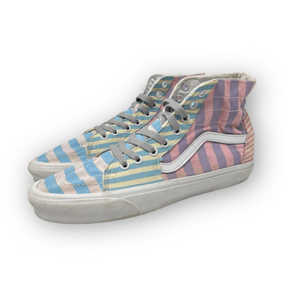 Vans Sk8-Hi Skate Sneaker Shoe Pastel Stripes Multicolor Size Men 9.5 Women 11