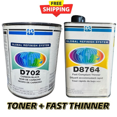 #ad PPG Global Refinish D702🔹Carbon Black🔹 1 Quart 1 Quart D8764 $149.95