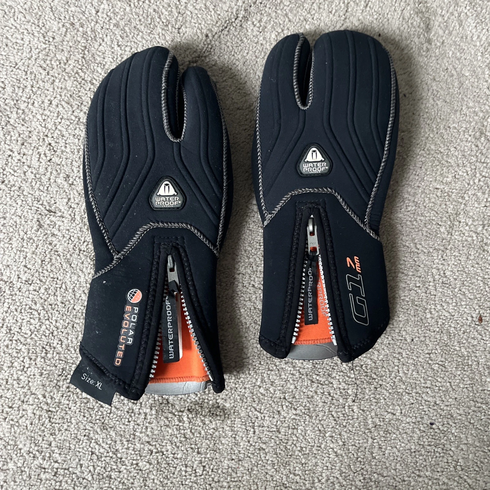 Waterproof 7mm Polar Evoluted Semi-Dry Gloves Mittens XL