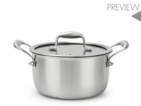H&H Casseruola Evolution Aus Edelstahl Mit 2 Griffen Und Deckel, 2 Schichten-image