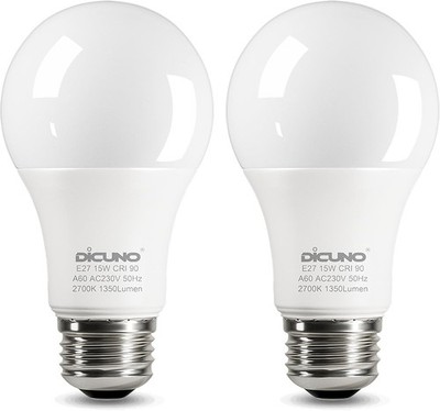 DiCUNO 15W E27 LED Lampe, Super hell ersetzt 100W, 2700K Warmweiß, 1350lm, A60 