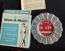 Vtg WALK-A-MATIC Pedometer Works Complete w Instructions & Original Box 1970's 