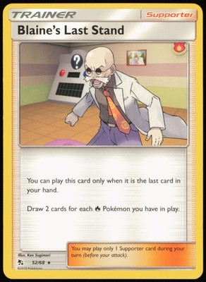 Blaine's Last Stand 52/68 Hidden Fates Regular Pokemon - NM