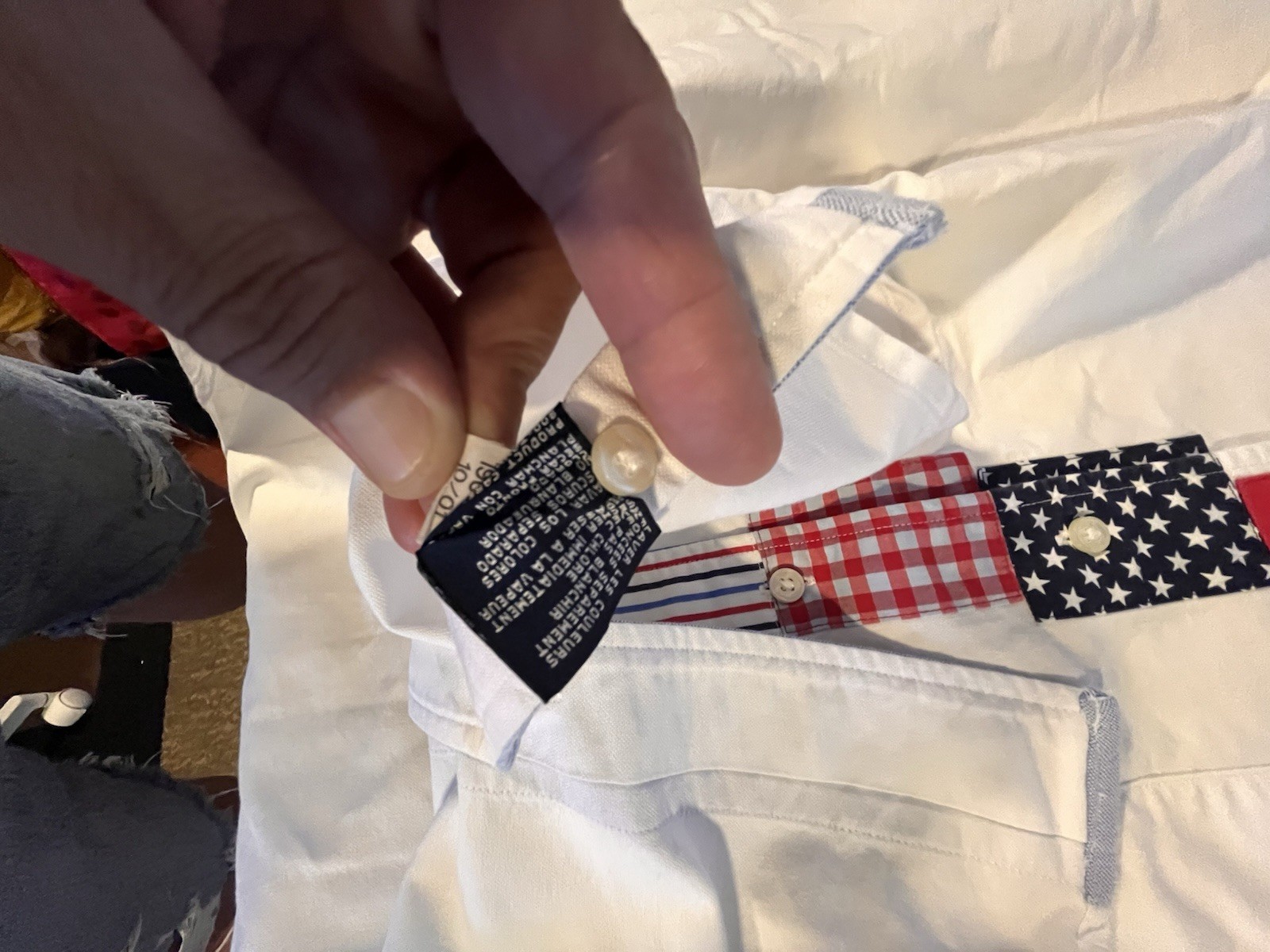 Rare! 1990S Patchwork Tommy Hilfiger Button Up Me… - image 17
