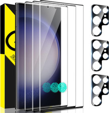 3 3 Protector De Pantalla De Vidrio Y Lente De C  Mara Para Galaxy S23 Ultra
